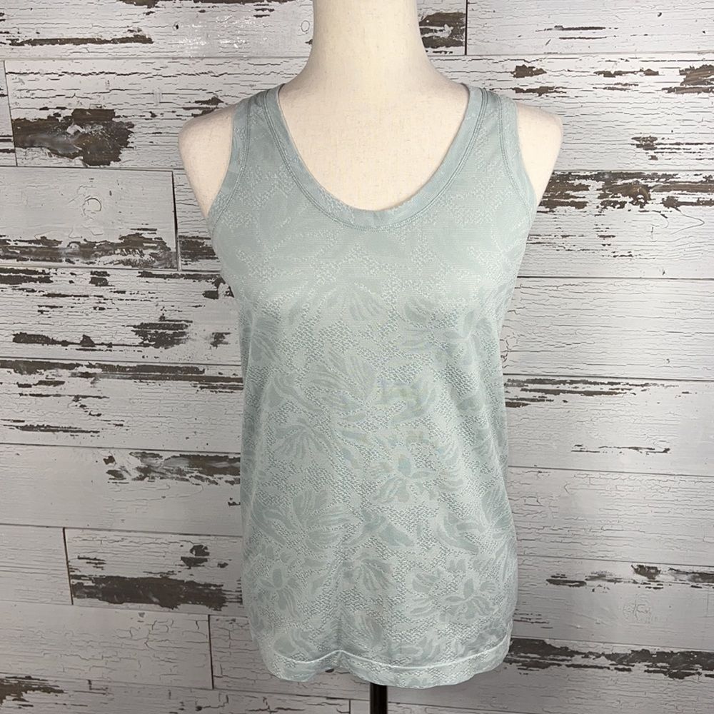 ATHLETA Speedlight Racerback Tank Top Floral Sage S EUC